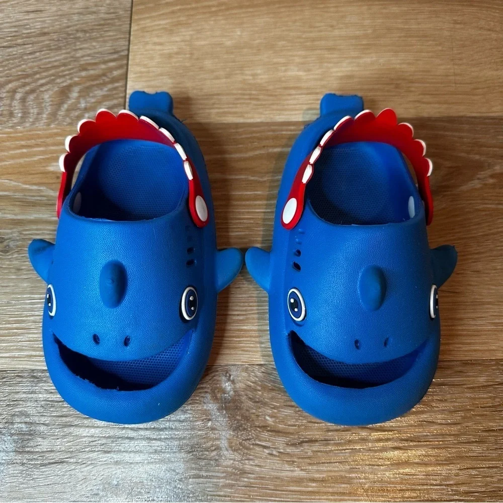 Toddler Boys BUNDLE (2) Baby Shark Water Shoes EVA Clogs, Size 3T-4T